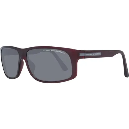 Sunglasses, male, , Size: ONE SIZE Burgundy Rectangle Polarized Sunglasses - Porsche Design - Modalova