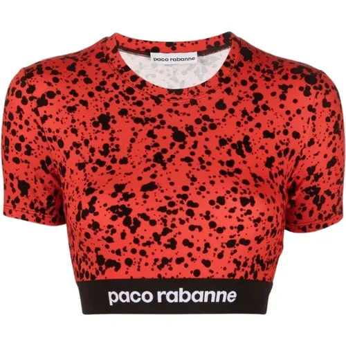 Paint-Splatter Crop Top , female, Sizes: XS, M, S, L - Paco Rabanne - Modalova