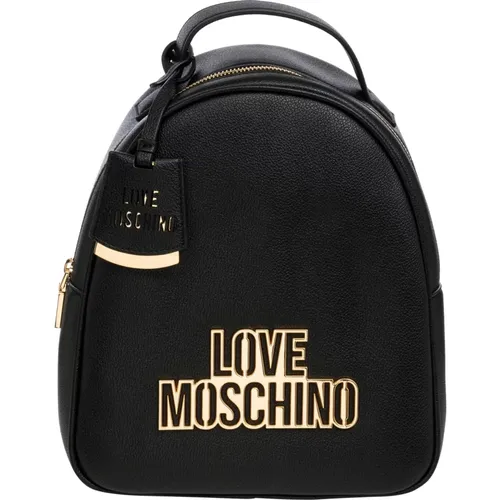 Schicker Logo-Rucksack mit Reißverschluss , Damen, Größe: ONE Size - Love Moschino - Modalova