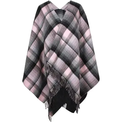 Gucci Checkered Wool Poncho , female, Sizes: S - Gucci Vintage - Modalova