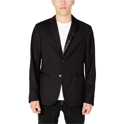 Blazers, male, , Size: L Polyester Blazer Fall/Winter Collection - Armani Exchange - Modalova