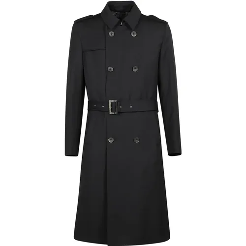 Trench Coats, male, , Size: L Long Double-Breasted Trench Coat - Herno - Modalova