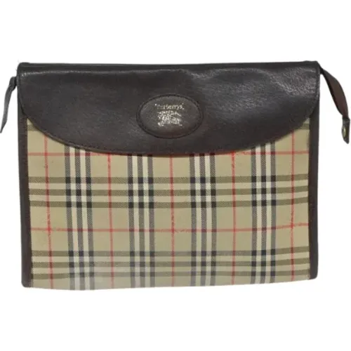 Pre-owned Clutches, female, , Size: ONE SIZE Pre-owned Canvas clutches - Burberry Vintage - Modalova