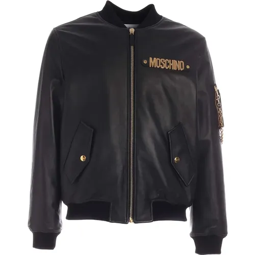 Bomber Jackets, male, , Size: M Metal Logo Bomber Jacket - Moschino - Modalova