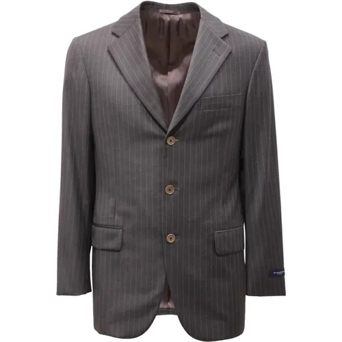 Blazers, male, , Size: S 1500/008 A5330 Pinstripes Wool Suit - Burberry - Modalova