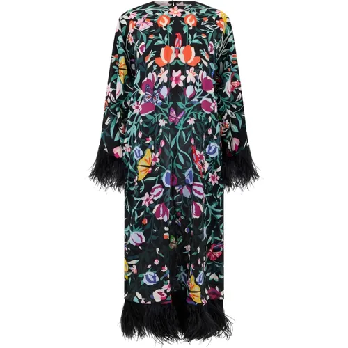 Maxi Dresses, female, , Size: 3XS Floral Bell Sleeve Dress - Valentino Garavani - Modalova