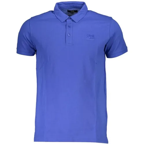 Blau Baumwoll-Poloshirt mit Logo , Herren, Größe: XL - Cavalli Class - Modalova