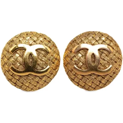 Pre-owned Jewellery, female, , Size: ONE SIZE Pre-owned Gold earrings - Chanel Vintage - Modalova