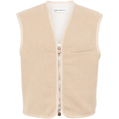 Vests, male, , Size: L Shearling Lined Top Vest in Jumbo Bedford - Our Legacy - Modalova