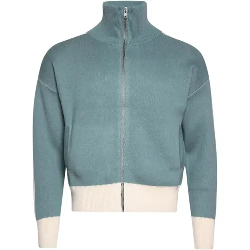 Zip-throughs, male, , Size: XL Sporty Zip-Up Track Jacket Ivory/Sage - Rhude - Modalova