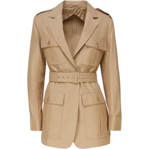 Brauner Leder Trenchcoat Beige - Max Mara - Modalova