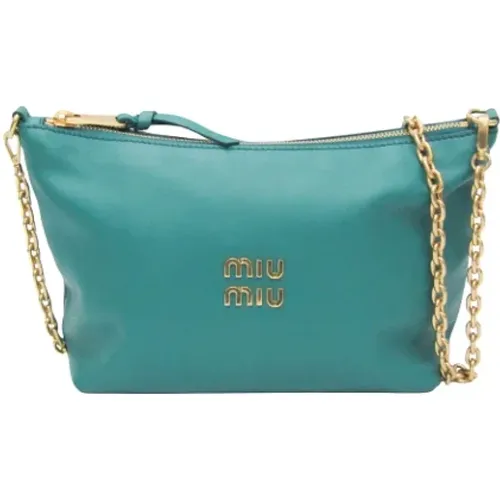 Pre-owned Cross Body Bags, female, , Size: ONE SIZE Pre-owned Leather shoulder-bags - Miu Miu Pre-owned - Modalova