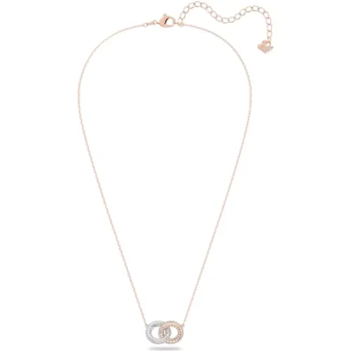 Stone Interlocking Rings Necklace White Rose Gold , female, Sizes: ONE SIZE - Swarovski - Modalova