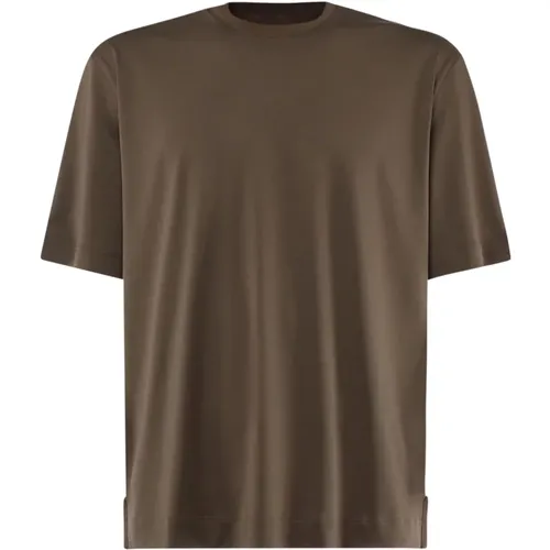 Army Baumwoll-T-Shirt mit Rundhalsausschnitt , Herren, Größe: XL - Ermenegildo Zegna - Modalova