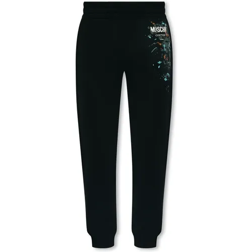 Sweatpants with logo , male, Sizes: XL, L - Moschino - Modalova