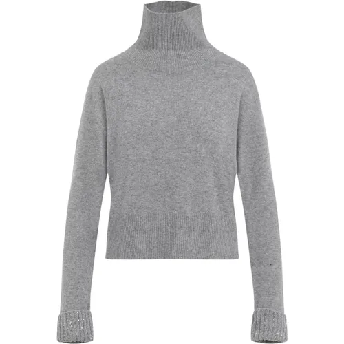 Luxurious Grey Sweater Aw24 , female, Sizes: 2XS, S, XS - Fabiana Filippi - Modalova