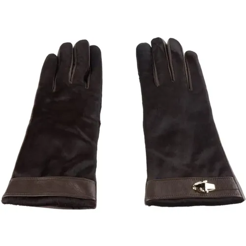 Eleganter Brauner Pelo Di Mucca Handschuh , Damen, Größe: 7 IN - Cavalli Class - Modalova