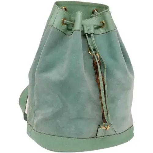 Pre-owned Bucket Bags, female, , Size: ONE SIZE Pre-owned Suede backpacks - Gucci Vintage - Modalova