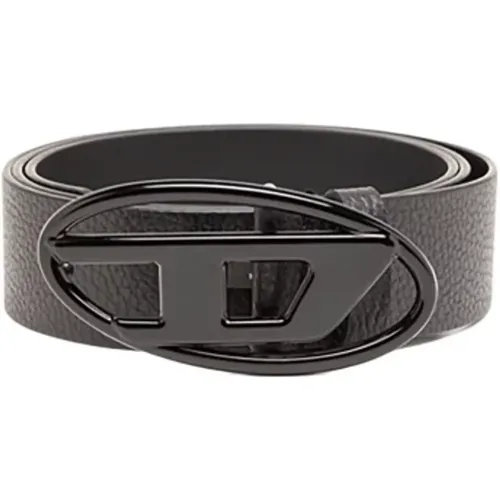 Belts, male, , Size: 90 CM Oval D-Logo Belt Total Black - Diesel - Modalova