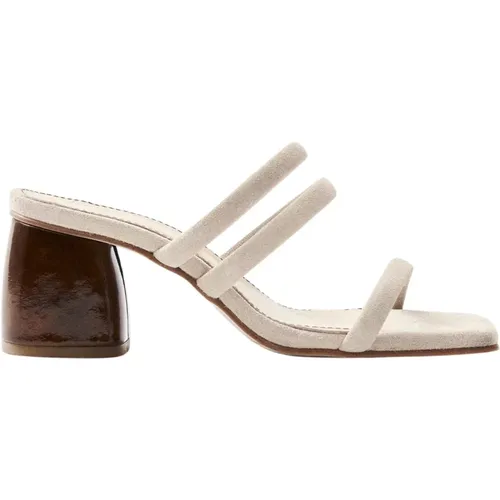 Heeled Mules, female, , Size: 11 US Indiana Leather Sandals - ALOHAS - Modalova