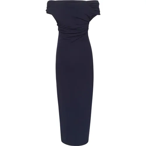 Elegantes Off-Shoulder Drapiertes Kleid Total Eclipse , Damen, Größe: L - My Essential Wardrobe - Modalova