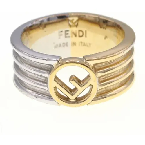 Pre-owned Gold Metal Ring , female, Sizes: ONE SIZE - Fendi Vintage - Modalova