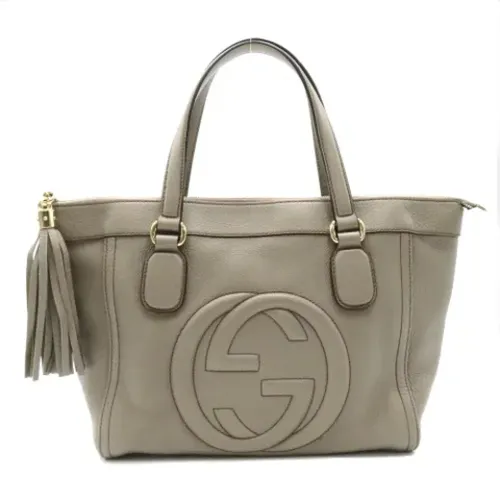 Pre-owned Tote Bags, female, , Size: ONE SIZE Pre-owned Leather totes - Gucci Vintage - Modalova