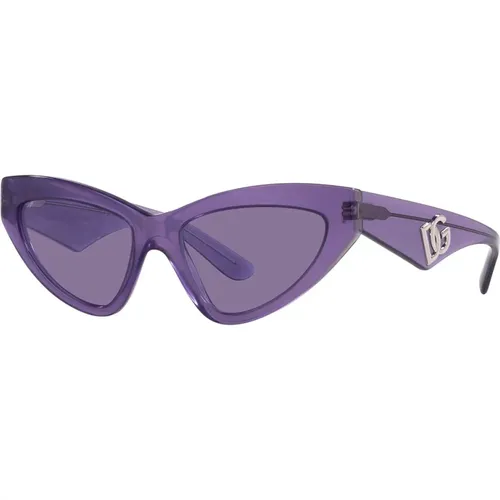 Cat-Eye Sunglasses Fleur Lenses , unisex, Sizes: 55 MM - Dolce & Gabbana - Modalova
