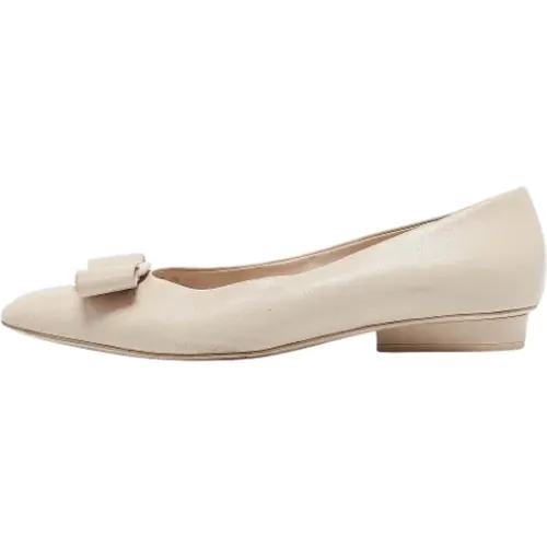 Pre-owned Flats, female, , Size: 10 US Pre-owned Leather flats - Salvatore Ferragamo Pre-owned - Modalova