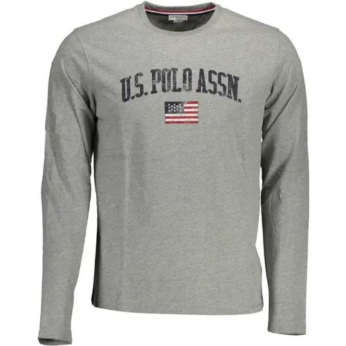 Long Sleeve T-Shirt Grey Logo Print , male, Sizes: L, 2XL, M, XL - U.s. Polo Assn. - Modalova