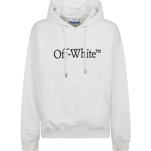 Off , Hoodies, male, , Size: L Sweatshirt with Rib Details - Off White - Modalova