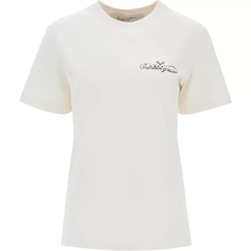 Sternenprint T-Shirt , Damen, Größe: L - Golden Goose - Modalova