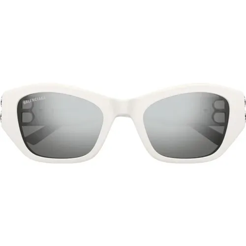 Damen Cateye Sonnenbrille mit weißem Acetatrahmen - Balenciaga - Modalova