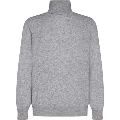 Cashmere Turtleneck Sweater Light Grey , male, Sizes: XL, M, S, 2XL, L - BRUNELLO CUCINELLI - Modalova