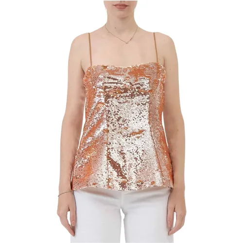 Sleeveless Tops, female, , Size: M Sparkling Sequin Top - Sabina Musayev - Modalova