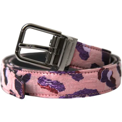 Jacquard Leather Belt , female, Sizes: 95 CM - Dolce & Gabbana - Modalova