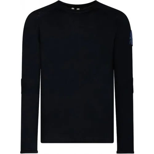 Logo Bestickter Pullover in Marineblau , Herren, Größe: S - Premiata - Modalova