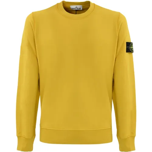 Mustard Crewneck Sweater , male, Sizes: 2XL, S - Stone Island - Modalova