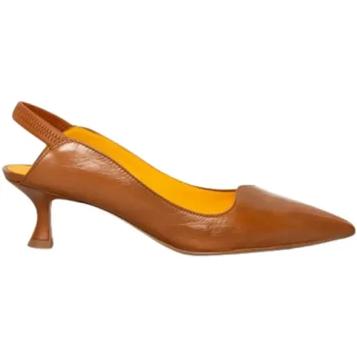 Leder Slingback Sandale - Karamell , Damen, Größe: 36 EU - Mara Bini - Modalova