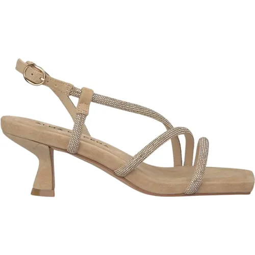 Crystal Strap Heel Sandal , female, Sizes: 4 UK, 5 UK, 6 UK, 3 UK, 2 UK - Alma en Pena - Modalova