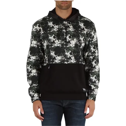 Kapuzenpullover aus Baumwolle mit Kontrasteinsätzen , Herren, Größe: L - Emporio Armani EA7 - Modalova