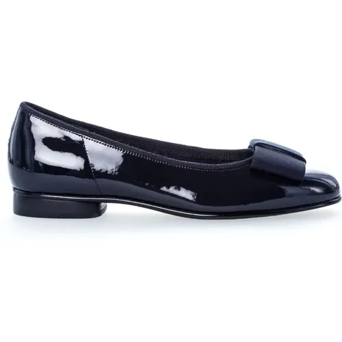 Marineblaue Lackleder Elegante Ballerinas , Damen, Größe: 44 EU - Gabor - Modalova