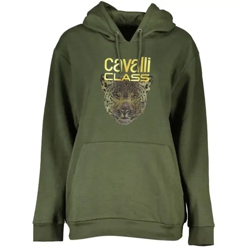 Hoodies, female, , Size: L Leopard Print Hoodie in Military - Cavalli Class - Modalova