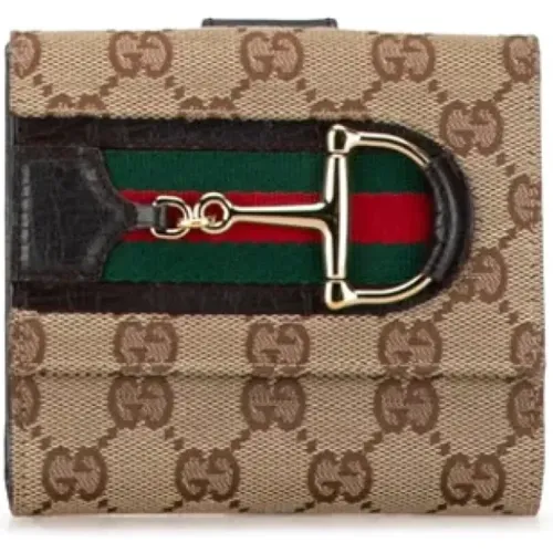 Pre-owned Wallets, female, , Size: ONE SIZE Pre-owned Canvas wallets - Gucci Vintage - Modalova