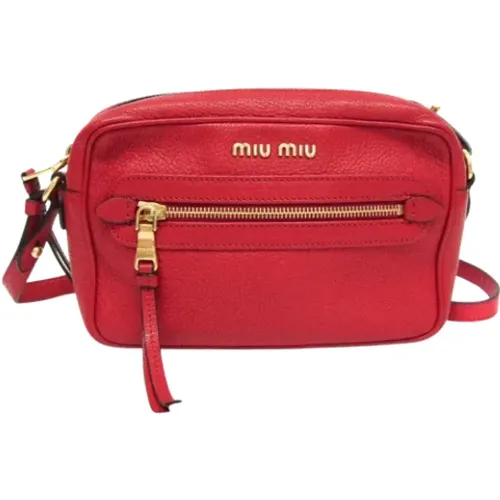 Pre-owned Cross Body Bags, female, , Size: ONE SIZE Pre-owned Leather shoulder-bags - Miu Miu Pre-owned - Modalova