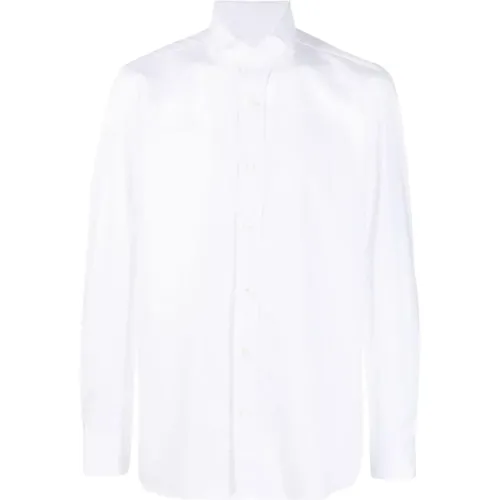 Cotton Spread Collar Shirt , male, Sizes: 3XL - Borrelli - Modalova