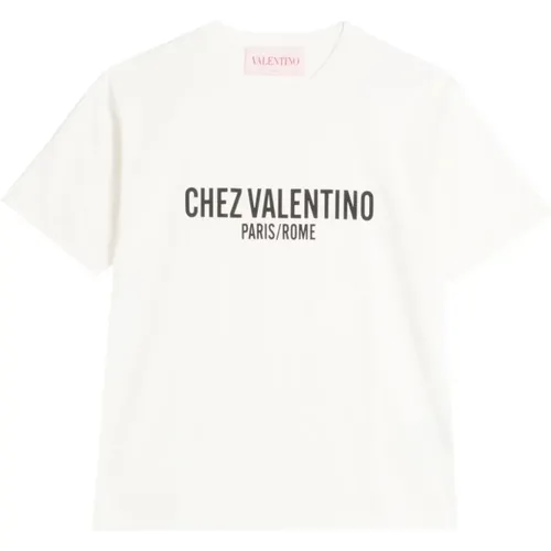 T-Shirts, male, , Size: XL Logo Print Crew Neck T-shirt - Valentino - Modalova