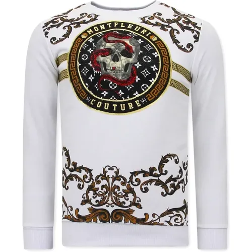 Snake Skull Sweatshirt mit Rückendruck - 3674 , Herren, Größe: XL - True Rise - Modalova