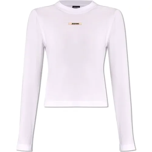 T-shirt with logo , Damen, Größe: L - Jacquemus - Modalova