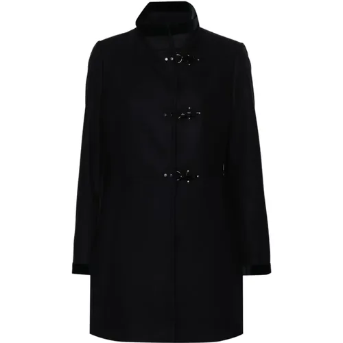 Wool Blend Coat with High Neck , female, Sizes: S, L - Fay - Modalova